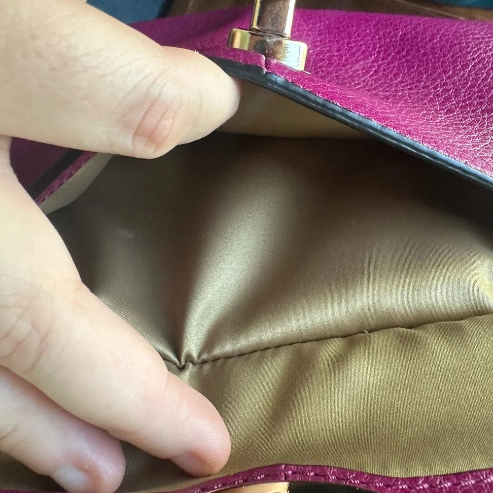 Coach Magenta Leather Shoulder Bag - Picture 5 of 6